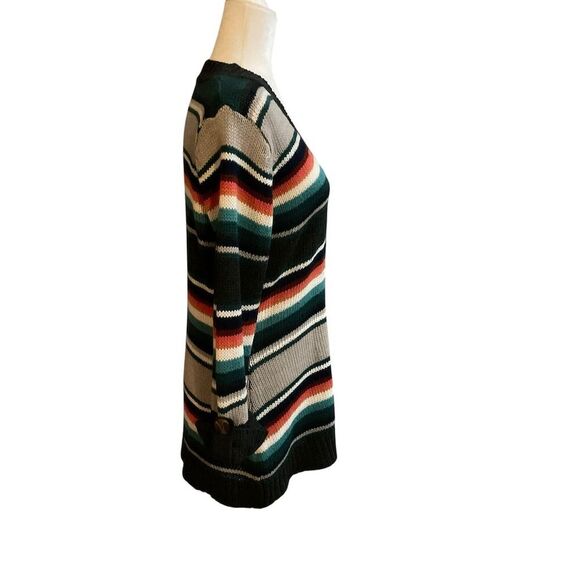 Allison Brittney Women's XL Striped Button Up Cardigan Sweater Multicolor - Picture 3 of 8